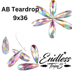 AB Teardrop 9x36 Sew on Rhinestone