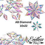 AB Diamond 10x22 Sew on Rhinestone